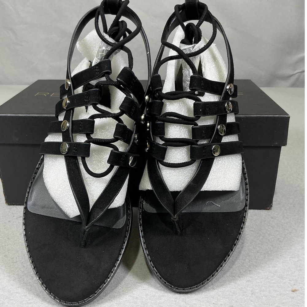 Rebecca Minkoff Evonne Gladiator Sandals Women 7M Black Kid Suede NEW